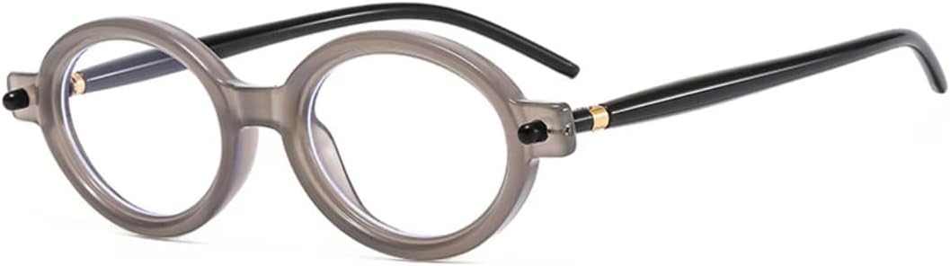 

Популярные маленькие овальные солнцезащитные очки для женщин и мужчин в стиле ретро с прозрачными линзами цвета океана, в стиле панк, с заклепками, защита от УФ-излучения UV400 UATXTAU, Grey Clear