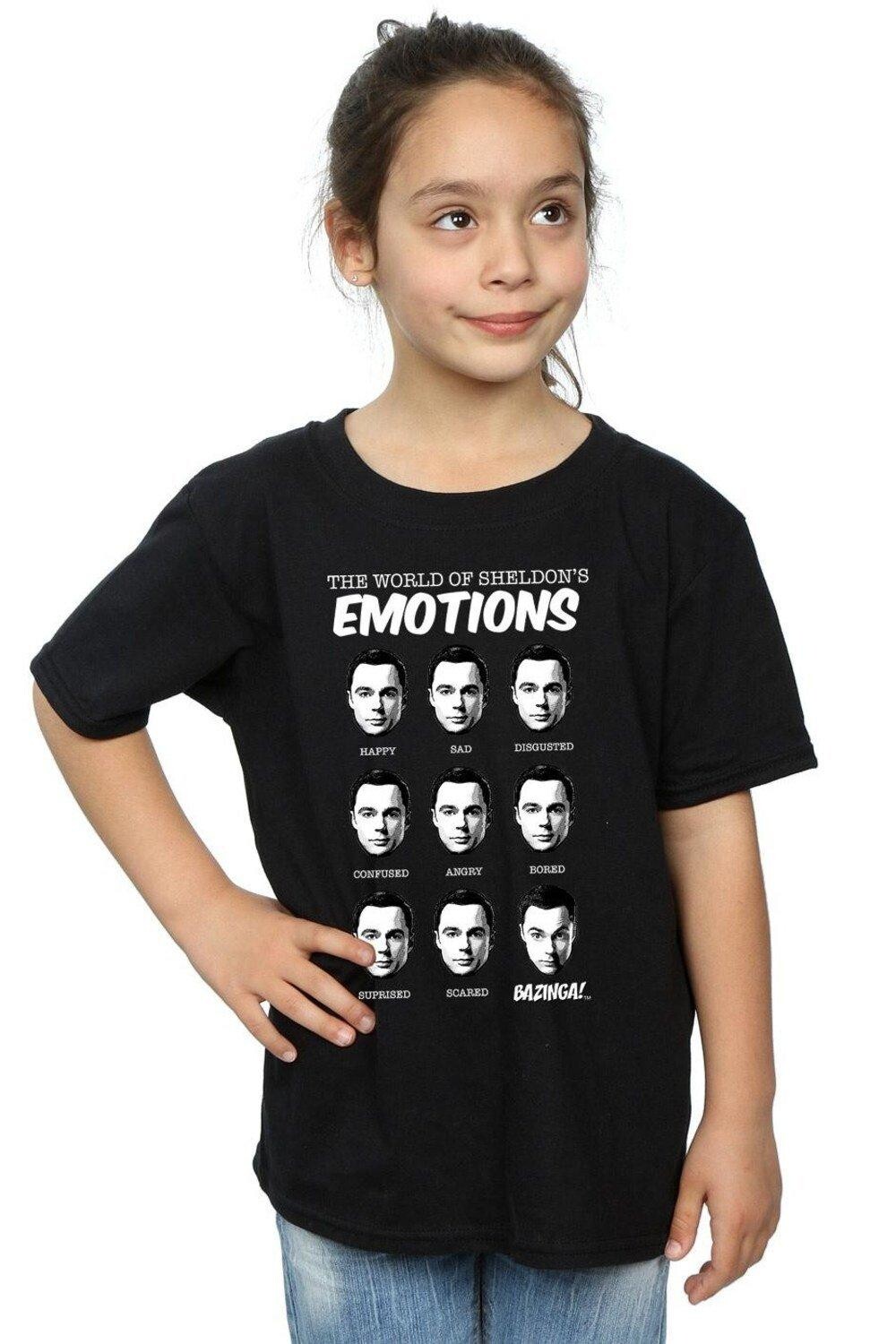 

Хлопковая футболка Sheldon Emotions The Big Bang Theory, черный