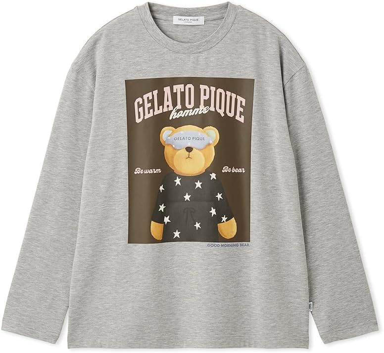 

Мужская футболка Gelato Pique HOMME PMCT261962 Good Morning Bear Rayon Long T, серый