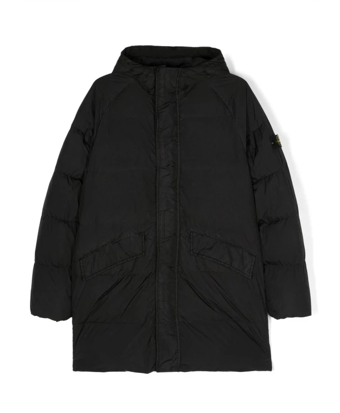 

Детское нейлоновое пальто R со съемным логотипом Stone Island, черный
