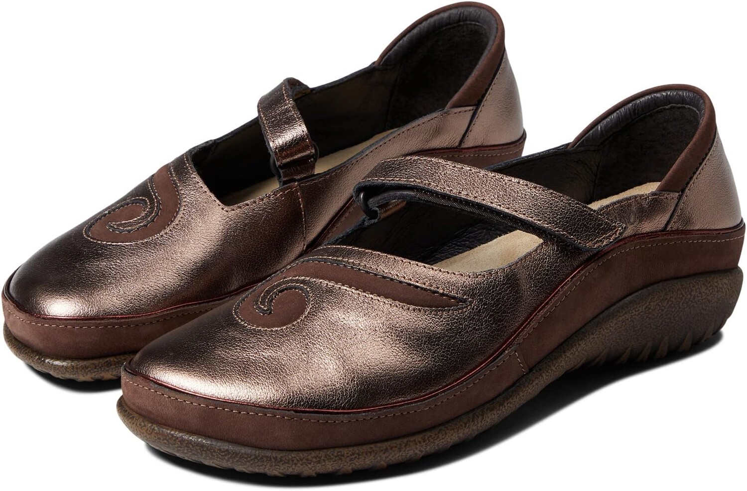 Балетки Matai Naot, цвет Radiant Copper Leather/Coffee Bean Nubuck