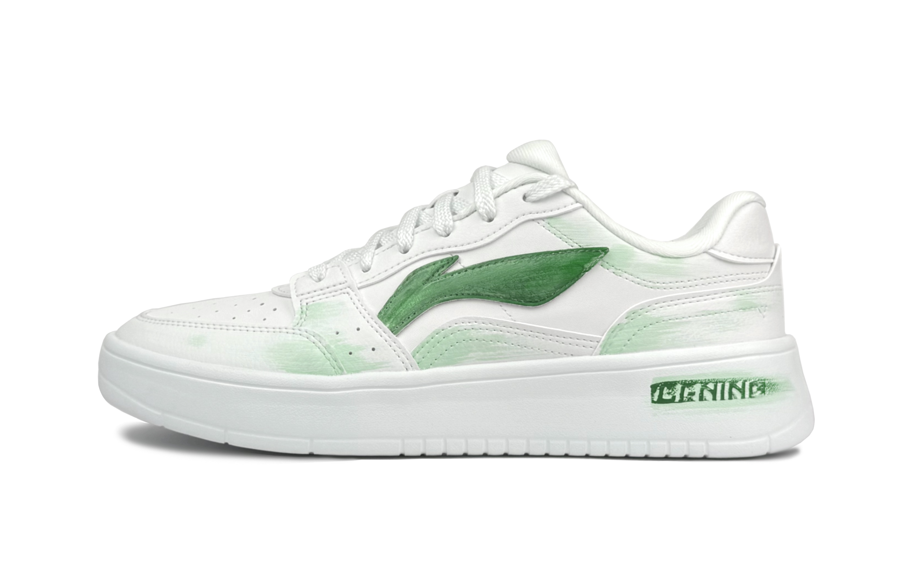 

LINING Acer Truncatum противоскользящие и износостойкие кроссовки для скейтбординга мужские low-top белые зеленые