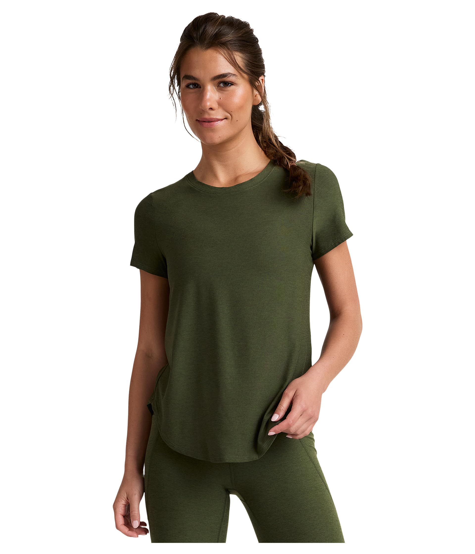 

Футболка Beyond Yoga Featherweight On The Down Low Tee, цвет Army Green Heather