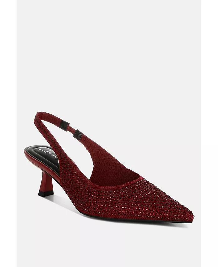 Женские босоножки Julep Flyknit с камнями и ремешком на щиколотке London Rag, красный — фото 3