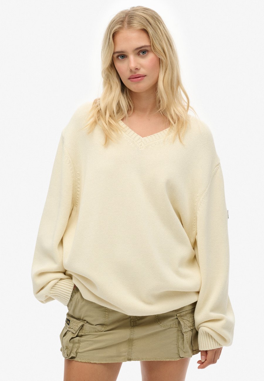 

Джемпер Superdry & Co V NECK, Natural White/White