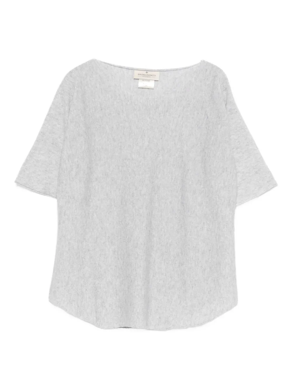 

Трикотажный топ с вырезом-лодочкой Bruno Manetti, серый