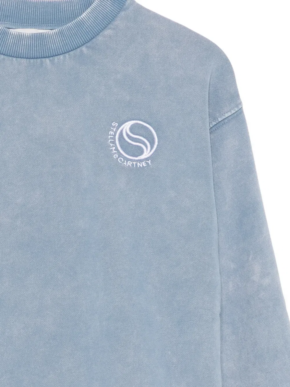 Толстовка с вышитым логотипом, обработанная кислотой Stella Mccartney Kids, синий — фото 3