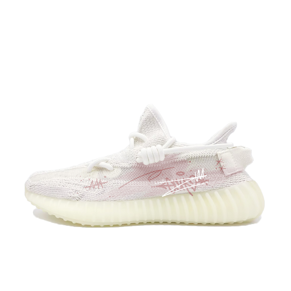 

Adidas Originals Yeezy Boost 350 V2 Peach Mist Love Letter устойчивые к истиранию низкие кеды унисекс розовые, цвет Pink