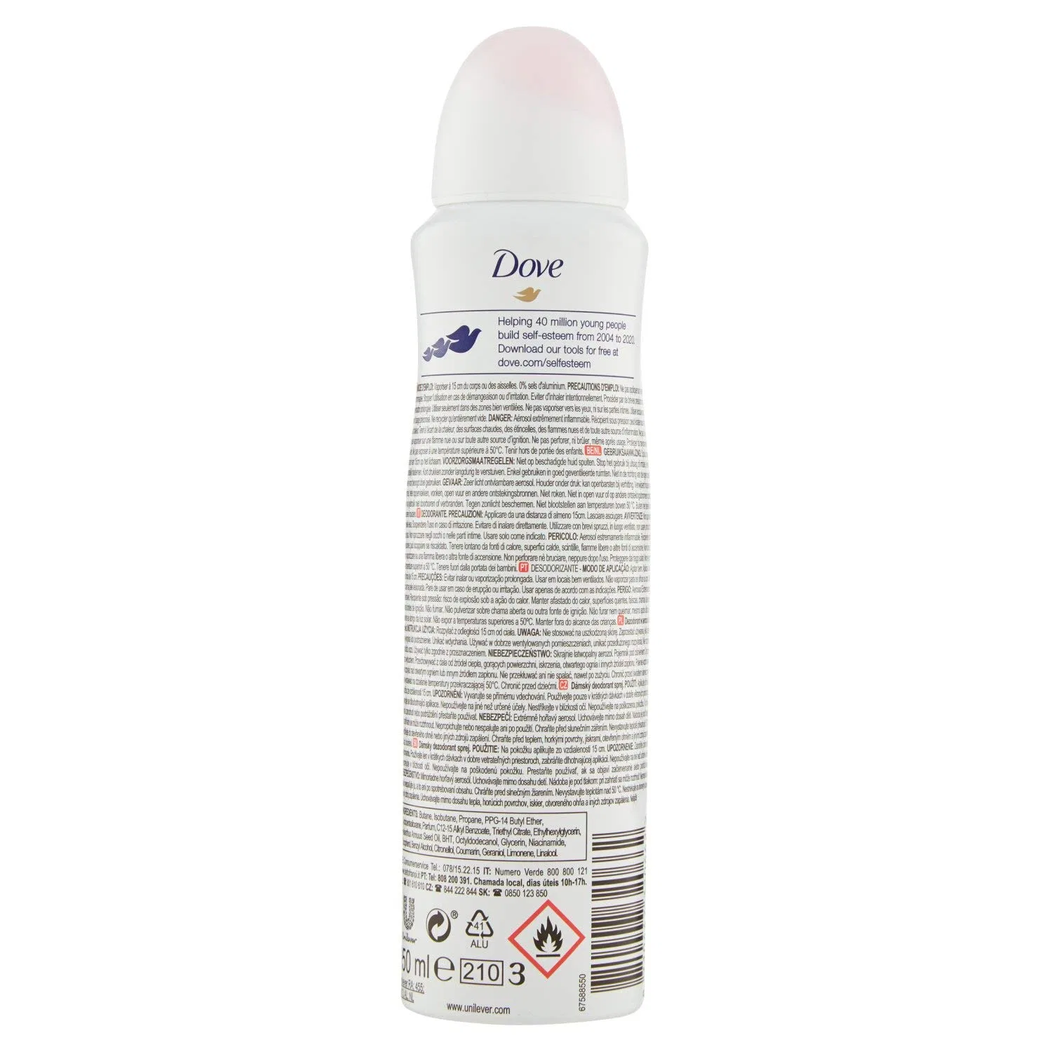 Женский дезодорант Dove 0% с ароматом персика, 150 мл Dove — фото 3
