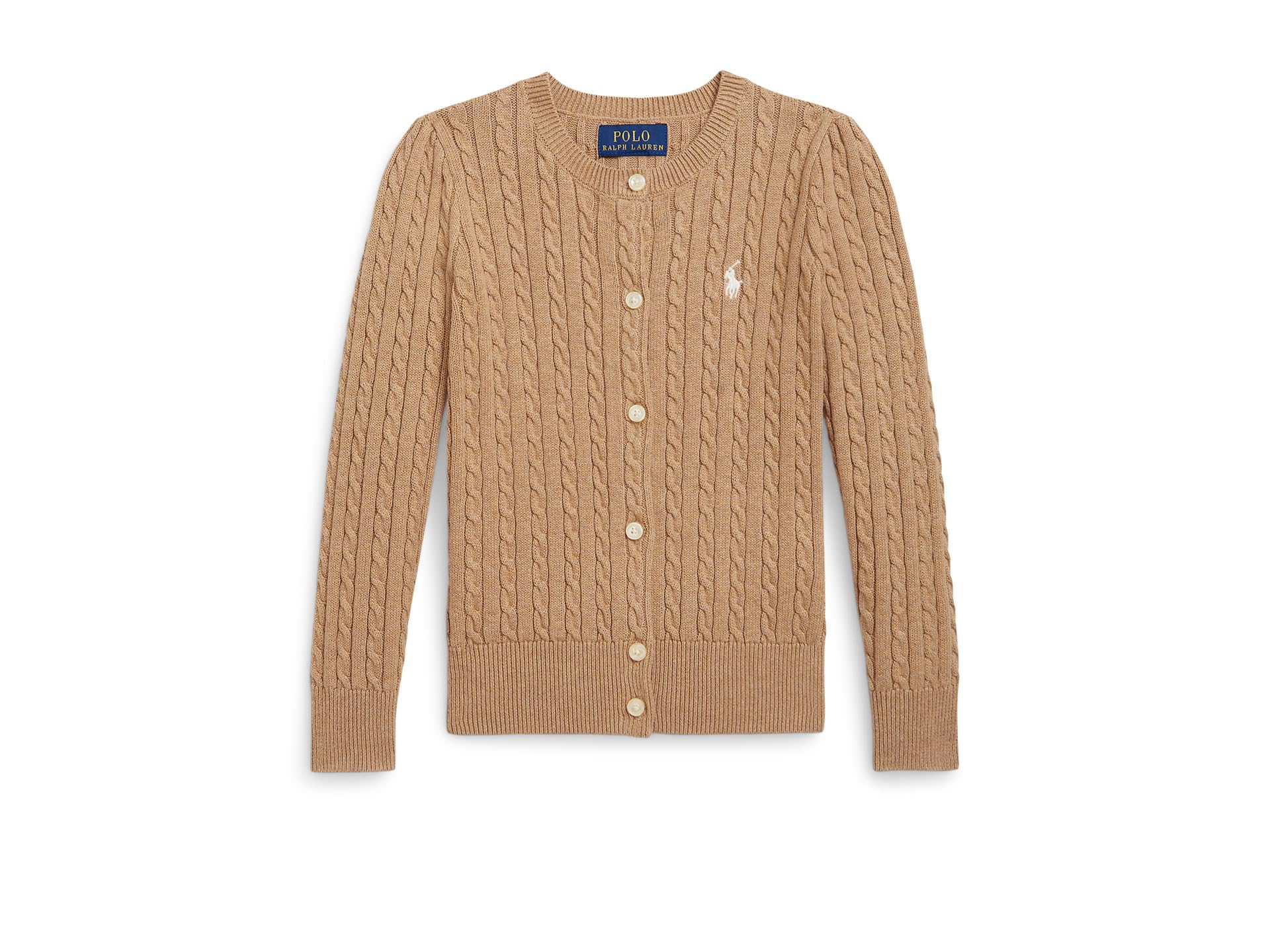 

Свитер Polo Ralph Lauren Kids Mini-Cable Cotton Cardigan, цвет Camel Heather