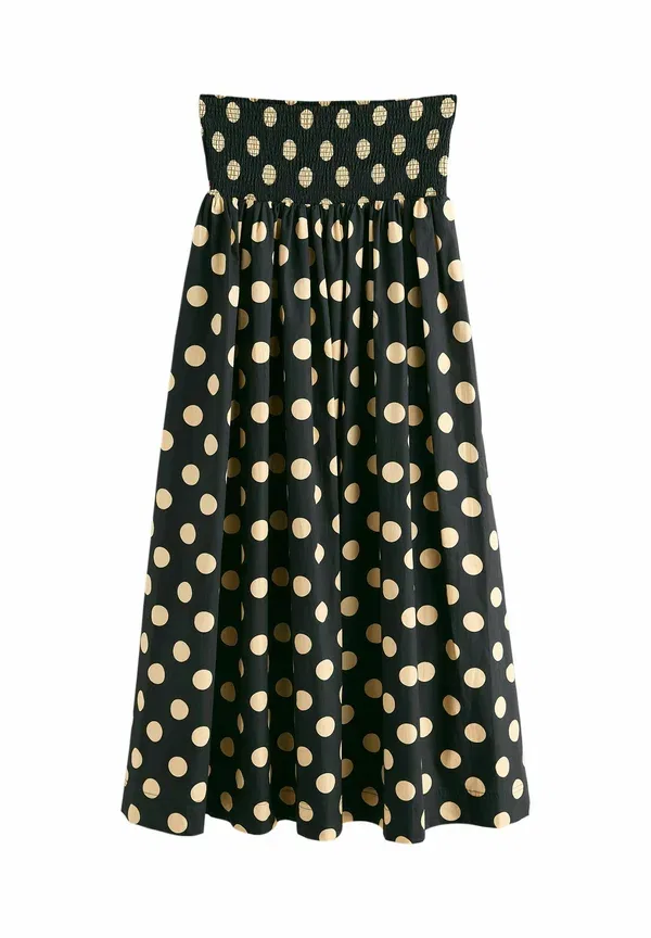Юбка макси Petite fit shirred maxi skirt Next, черно-желтый горох