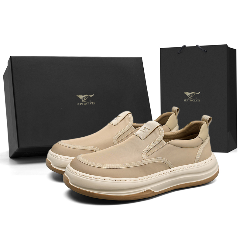 

SEPTWOLVES Мужские низкие повседневные туфли абрикосового цвета, цвет Apricot (Standard Leather Shoe Size)