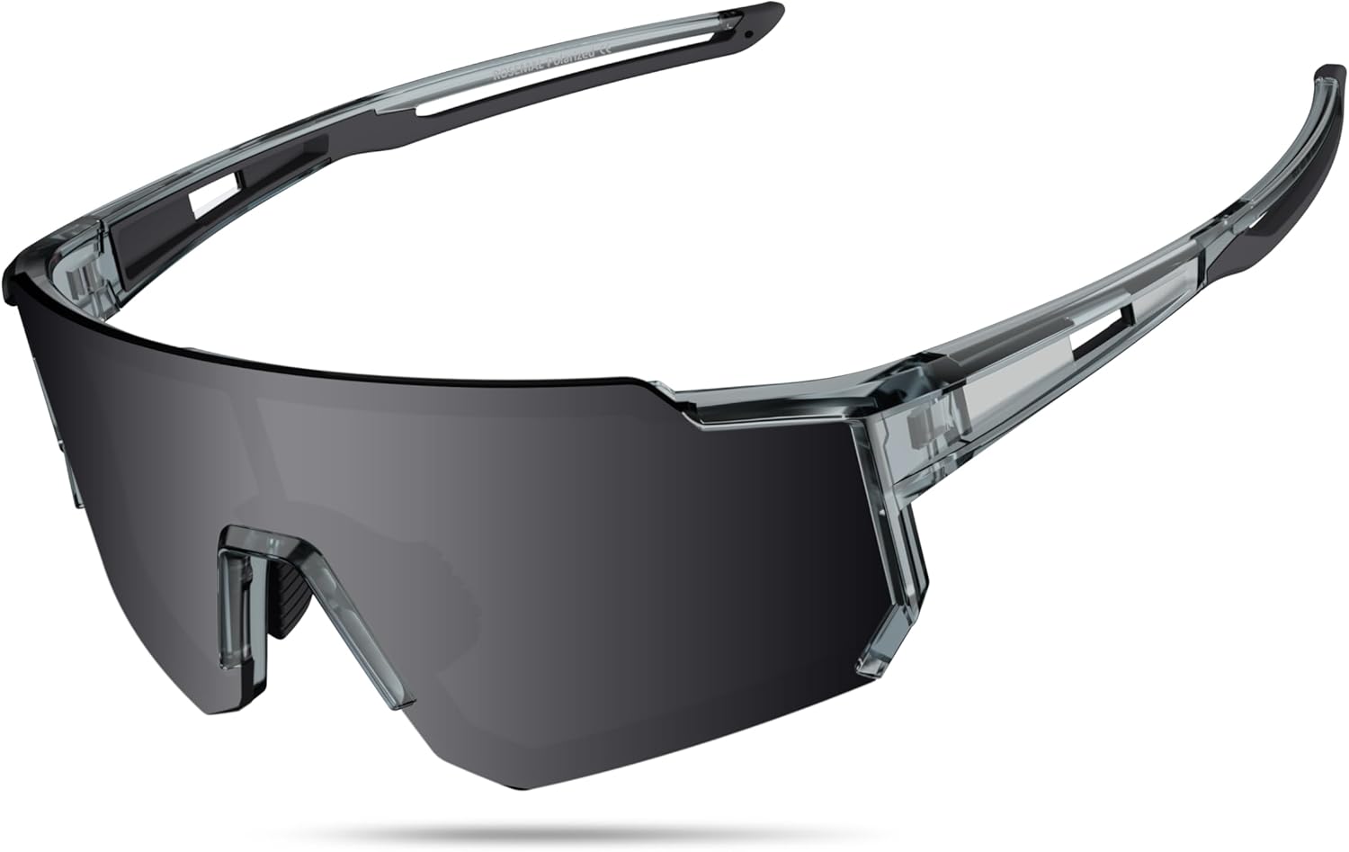 

Поляризованные спортивные солнцезащитные очки для мужчин, женщин и молодежи: бейсбол, бег, велоспорт, вождение, рыбалка, теннис, гольф, мотоцикл, TAC UV400 TR90 Rosemal, Gray