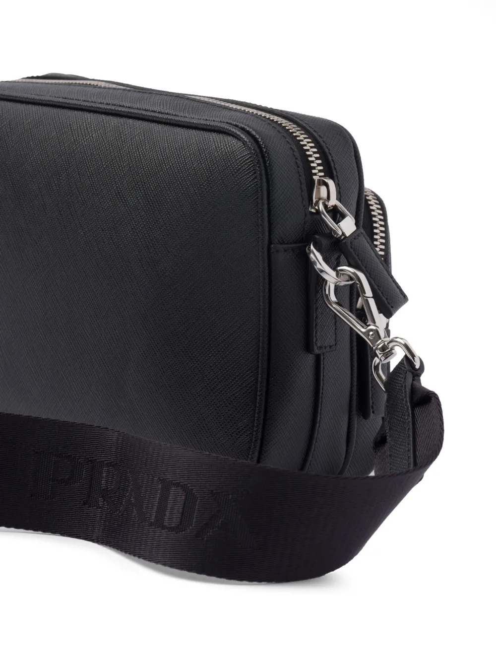Сумка на плечо из сафьяновой кожи Prada, черный — фото 2