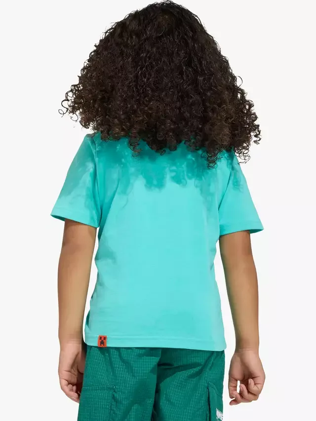 Детская хлопковая футболка addias Minecraft Terrex с коротким рукавом, цвет Semi Mint Rush adidas — фото 2