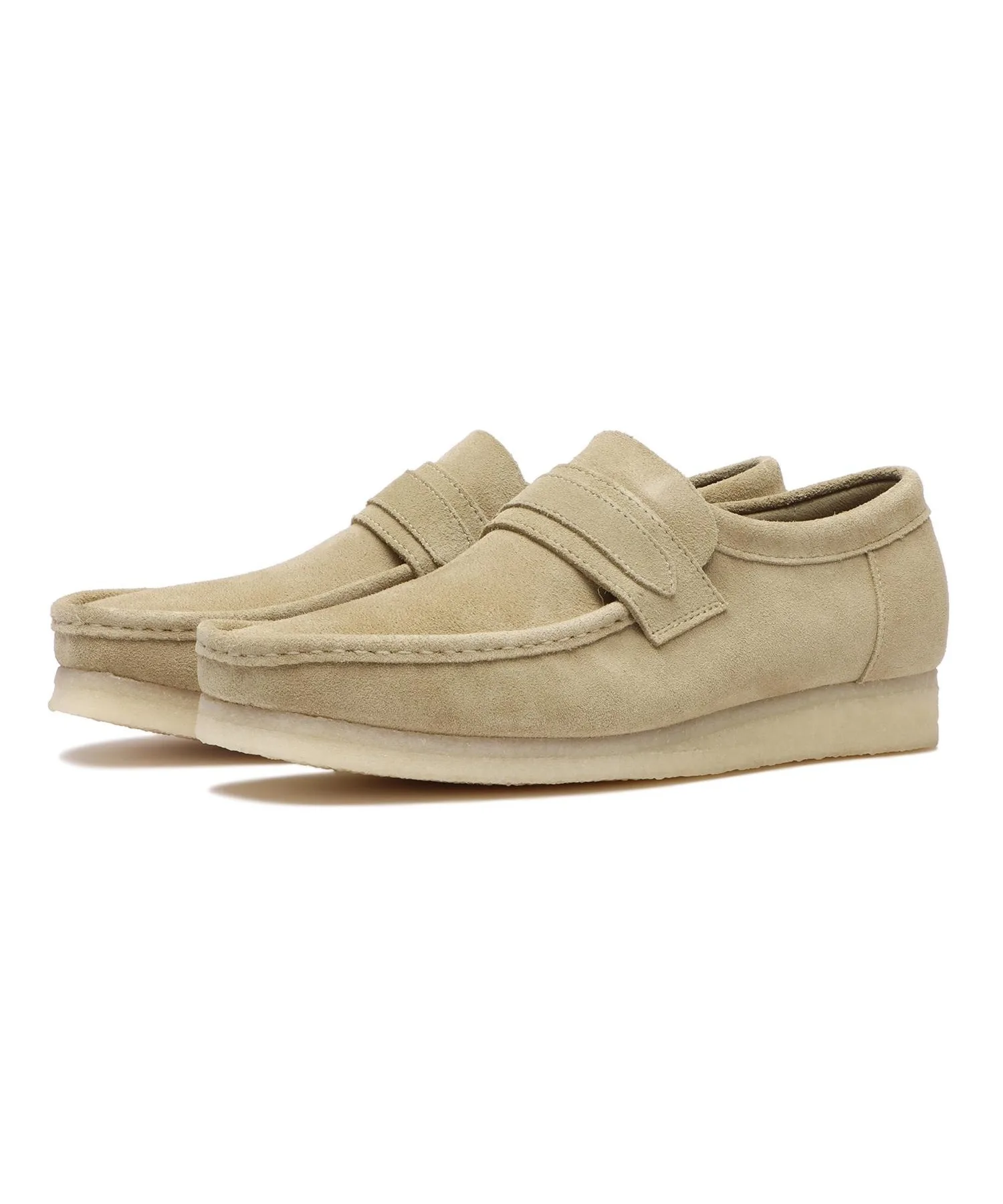 Мужские лоферы из натуральной кожи Wallabee Loafer 26172504 Clarks бежевые — фото 3