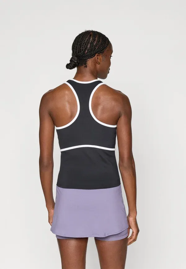 Топ теннисный Nikecourt Advantage Tank Novelty Top Nike Performance, черный/белый — фото 3