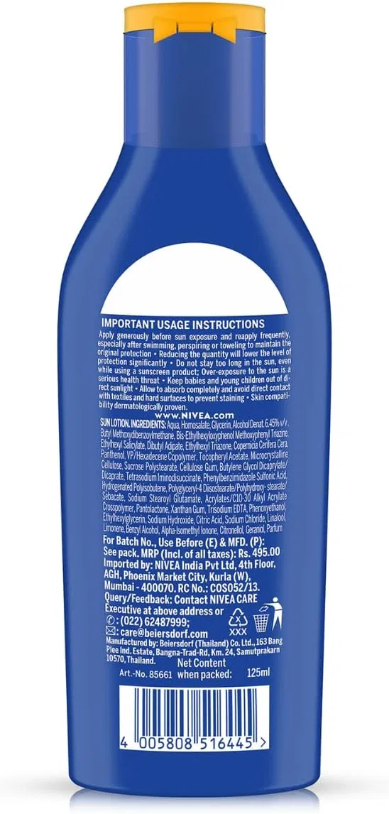 Солнцезащитный лосьон для тела SPF 50 Nivea 125 мл — фото 2