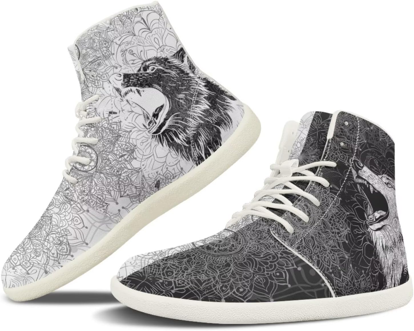 Мужские кроссовки Wolf, слипоны, деловые кроссовки, высокие кроссовки для ходьбы, гимнастики, тенниса и спорта Ecaestolph, белый — фото 2
