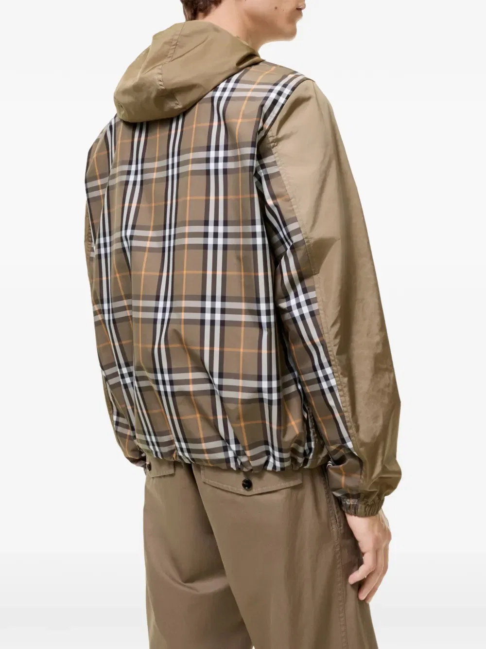 Куртка Burberry нейлоновая с капюшоном и клетчатой отделкой, коричневый — фото 3