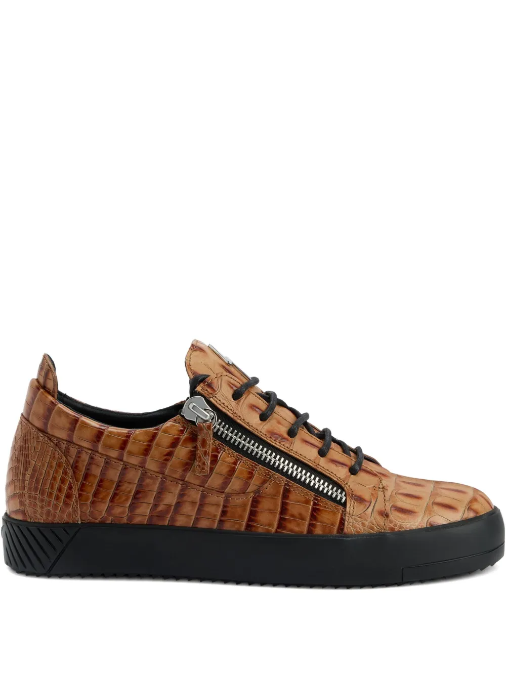 

Кеды Frankie с тиснением под кожу крокодила Giuseppe Zanotti, коричневый