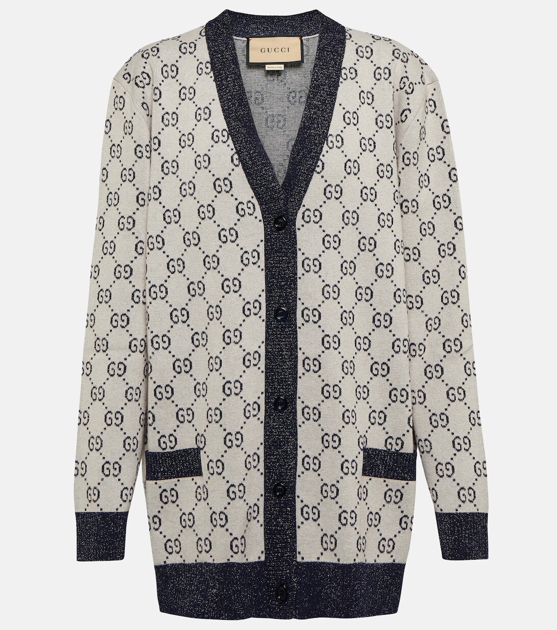

Кардиган жаккардовой вязки с эффектом металлик и узором GG GUCCI, разноцветный, Серый, Кардиган жаккардовой вязки с эффектом металлик и узором GG GUCCI, разноцветный