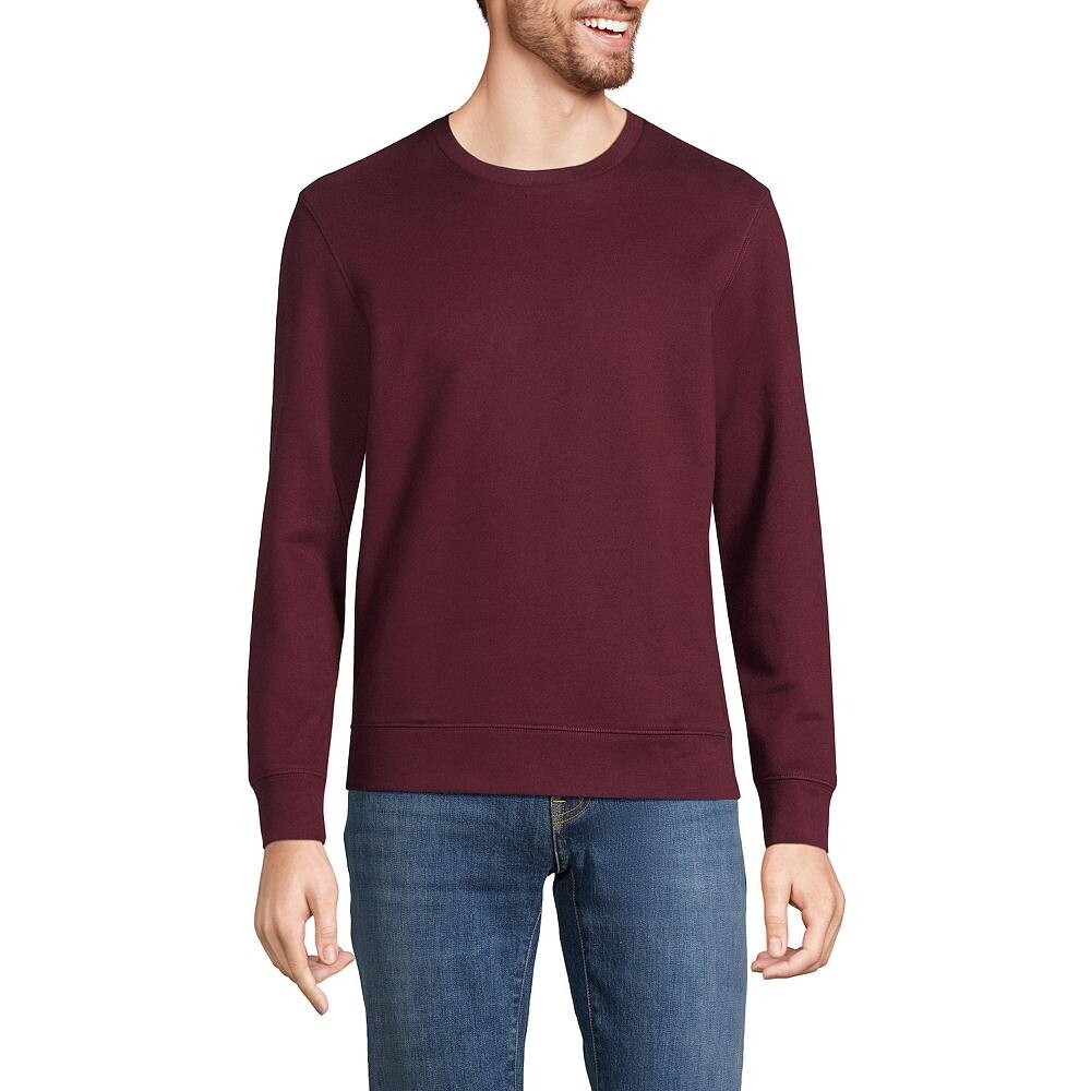 

Толстовка с круглым вырезом Big & Tall Lands' End с длинными рукавами Serious Sweats, цвет Royal Burgundy