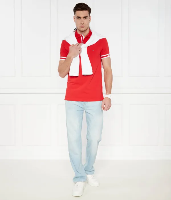 Рубашка-Поло монотипия Slim fit Tommy Hilfiger, красный — фото 2