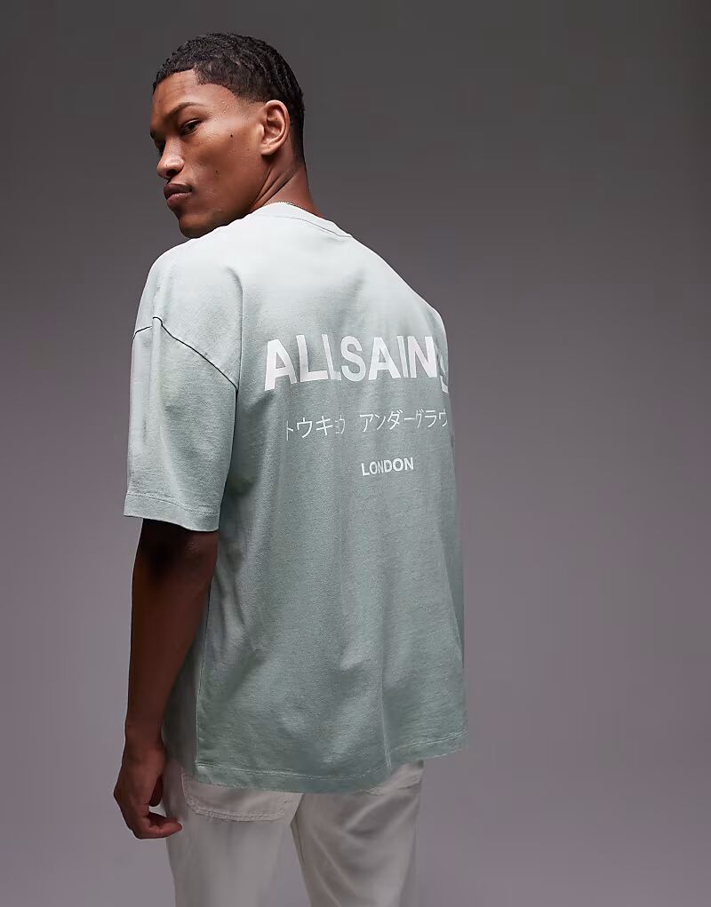 

Футболка Allsaints Underground в минерально-зеленом цвете