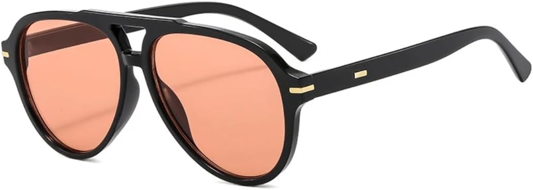 

Ретро-солнцезащитные очки с увеличенными двойными перемычками для женщин, модные градиентные очки с защитой от УФ-излучения UV400 для мужчин, трендовые очки с заклепками UATXTAU, Black Orange Pink