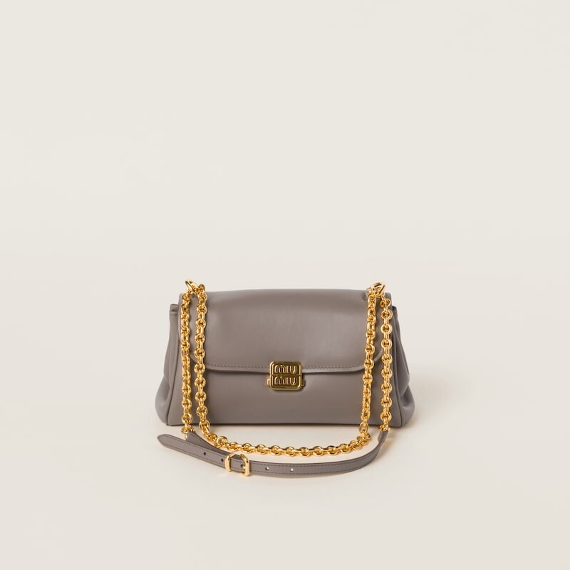 

Кожаная сумка через плечо Miu Miu, серый