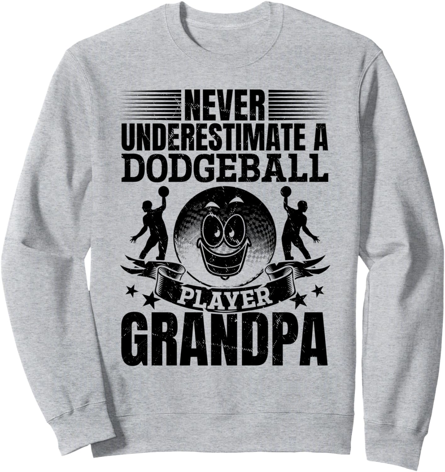 

Толстовка, Никогда не недооценивайте дедушкину толстовку с надписью Игрок в собачий футбол Grandpa Dodgeball Player, серый