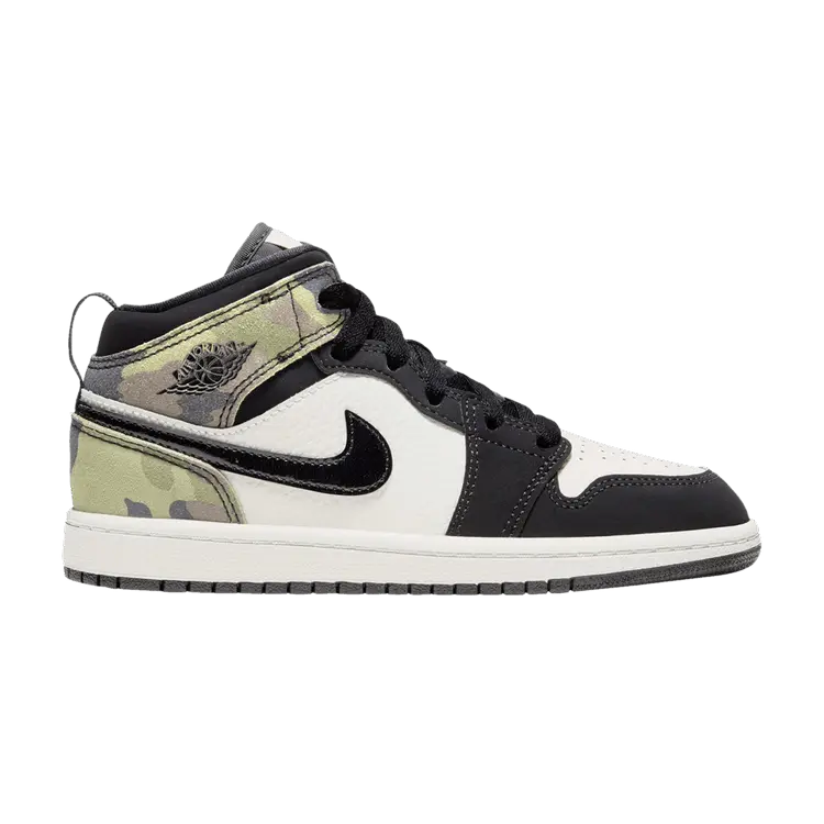 

Кроссовки Air Jordan Air Jordan 1 Mid SE PS 'Camo', черный