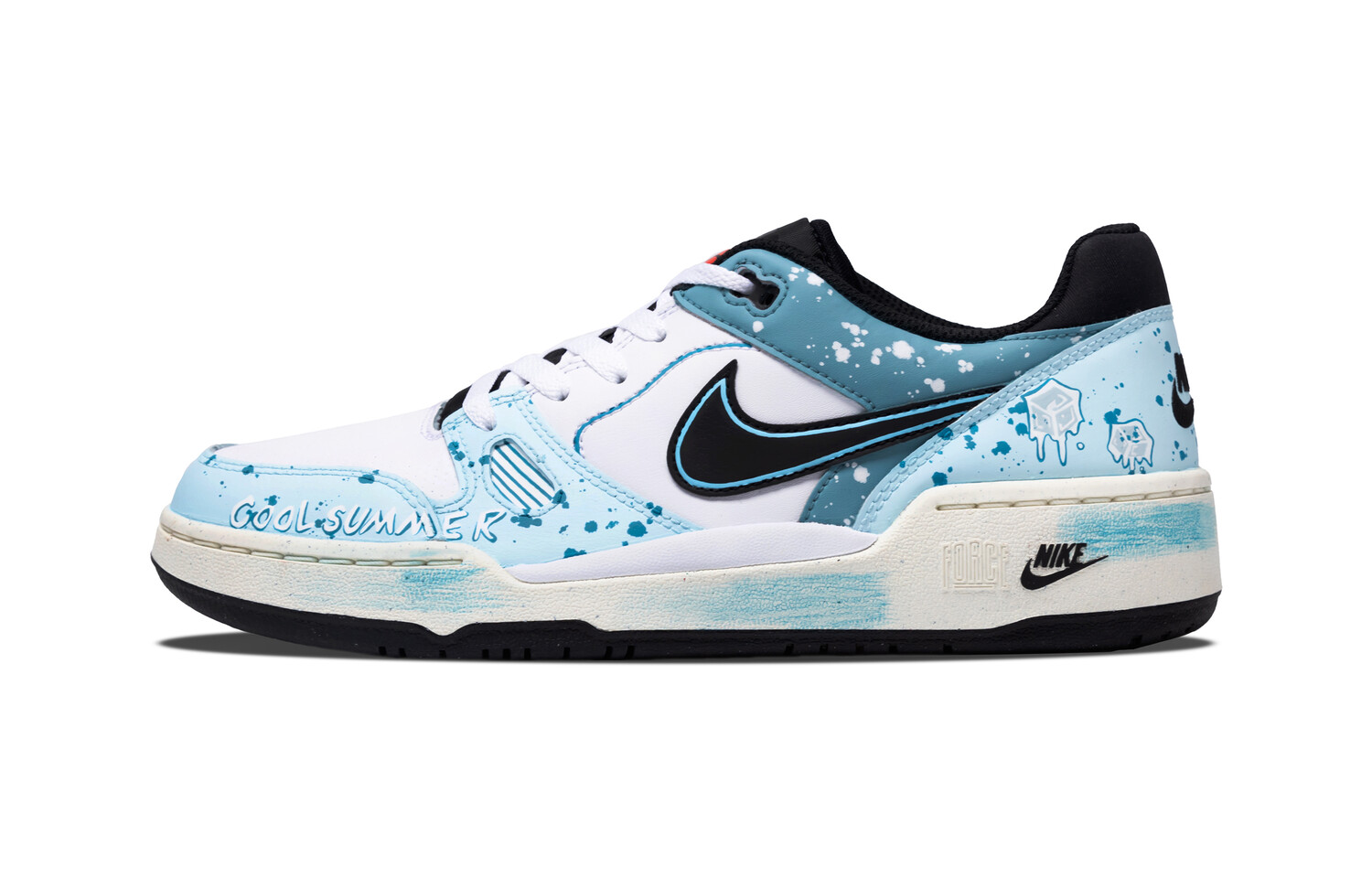 

Кроссовки Nike Full Force Skateboarding Shoes Men Low-top Blue/White/, синий/белый