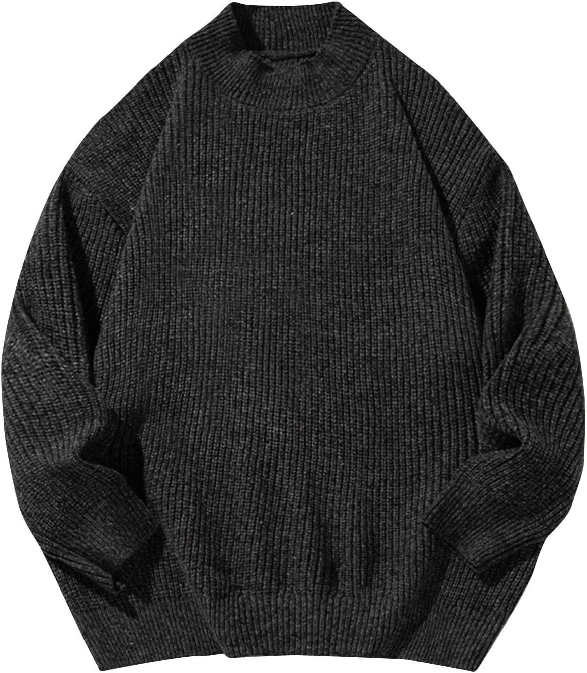 

Мужской свитер с воротником-гольф, кабельной вязкой и рукавом реглан AQAYL