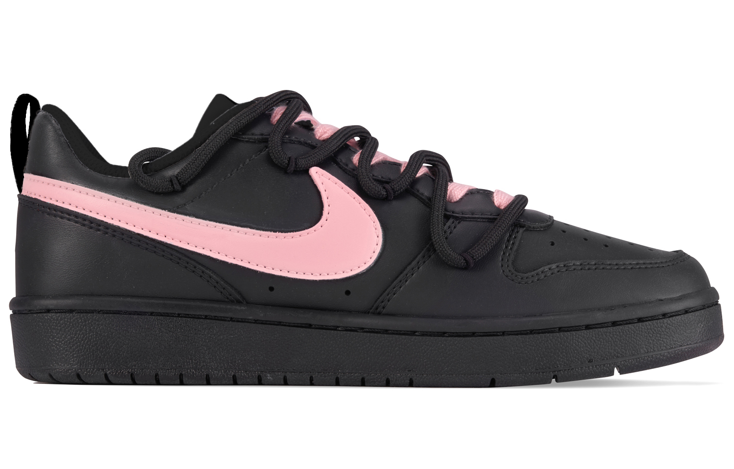 Nike Court Borough Rebel Girlish Противоскользящие Кроссовки для Скейтбординга Низкие GS Черный Розовый — фото 2