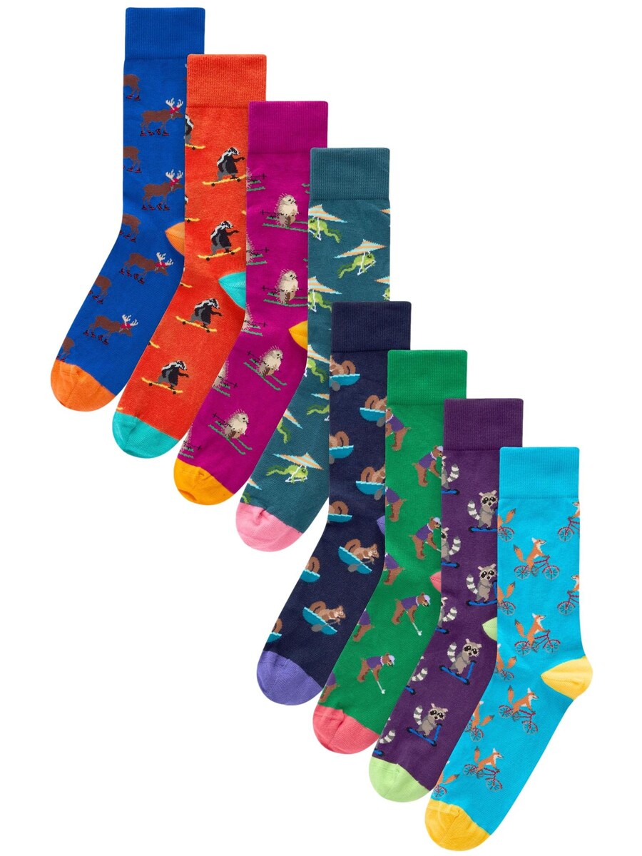 

Носки Next, цвет Blue/Night blue/Azure/Lime/Petrol/Dark purple/Dark orange/Dark pink