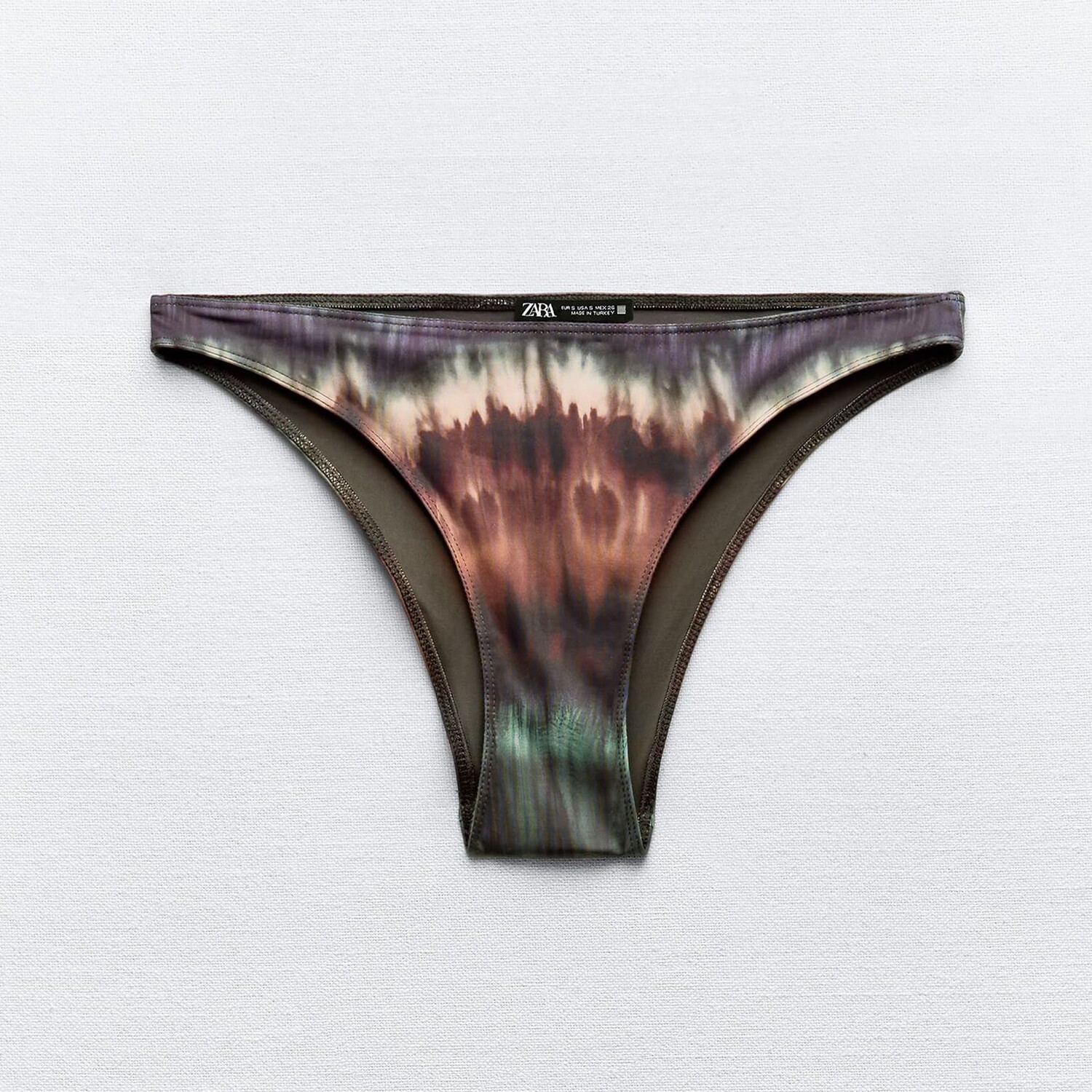 

Плавки-бикини Zara Tie-dye, зелено-коричневый