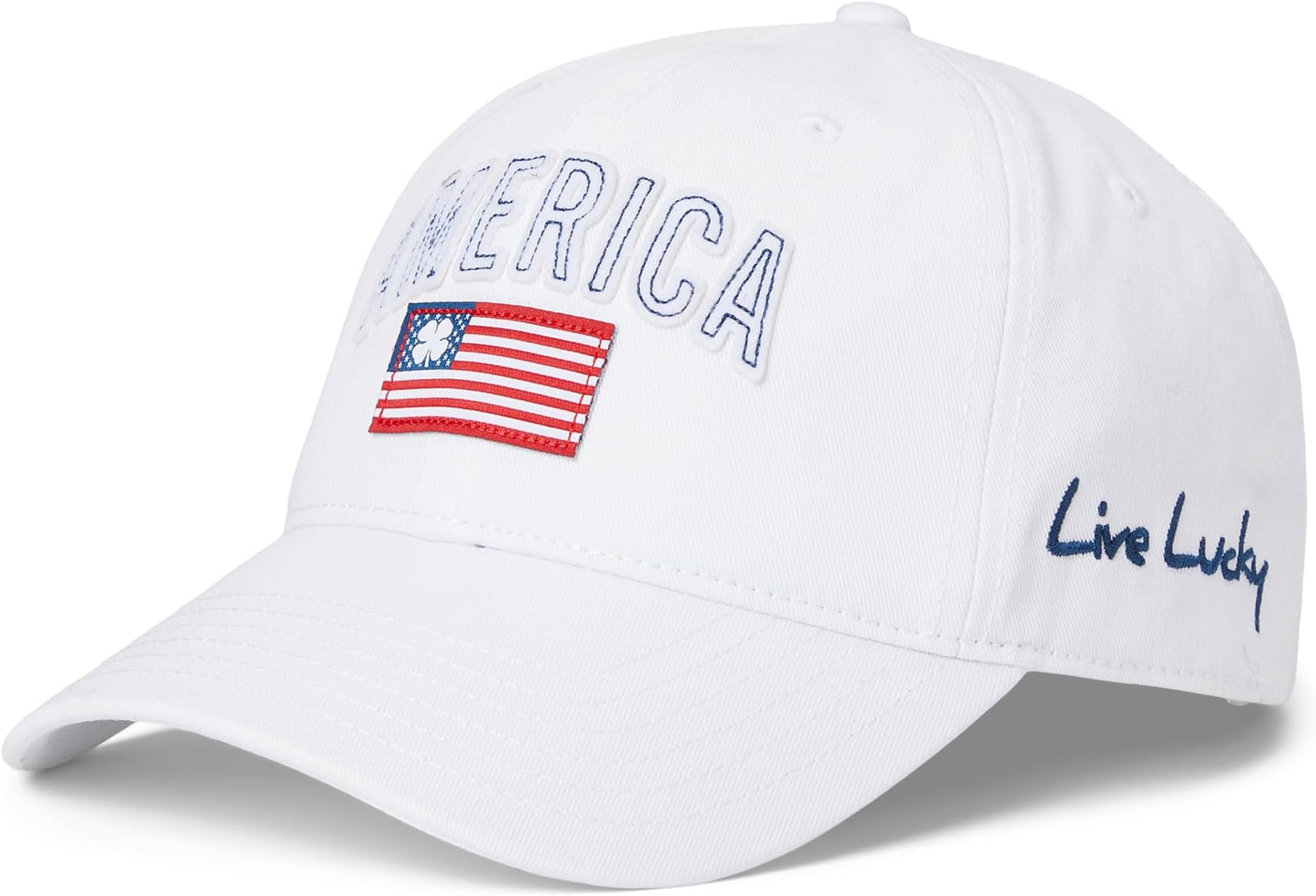 

Бейсболка Black Clover American Crew 1 Adjustable Hat, цвет White Hat/3d Stitch Lettering/American Flag Woven Patch