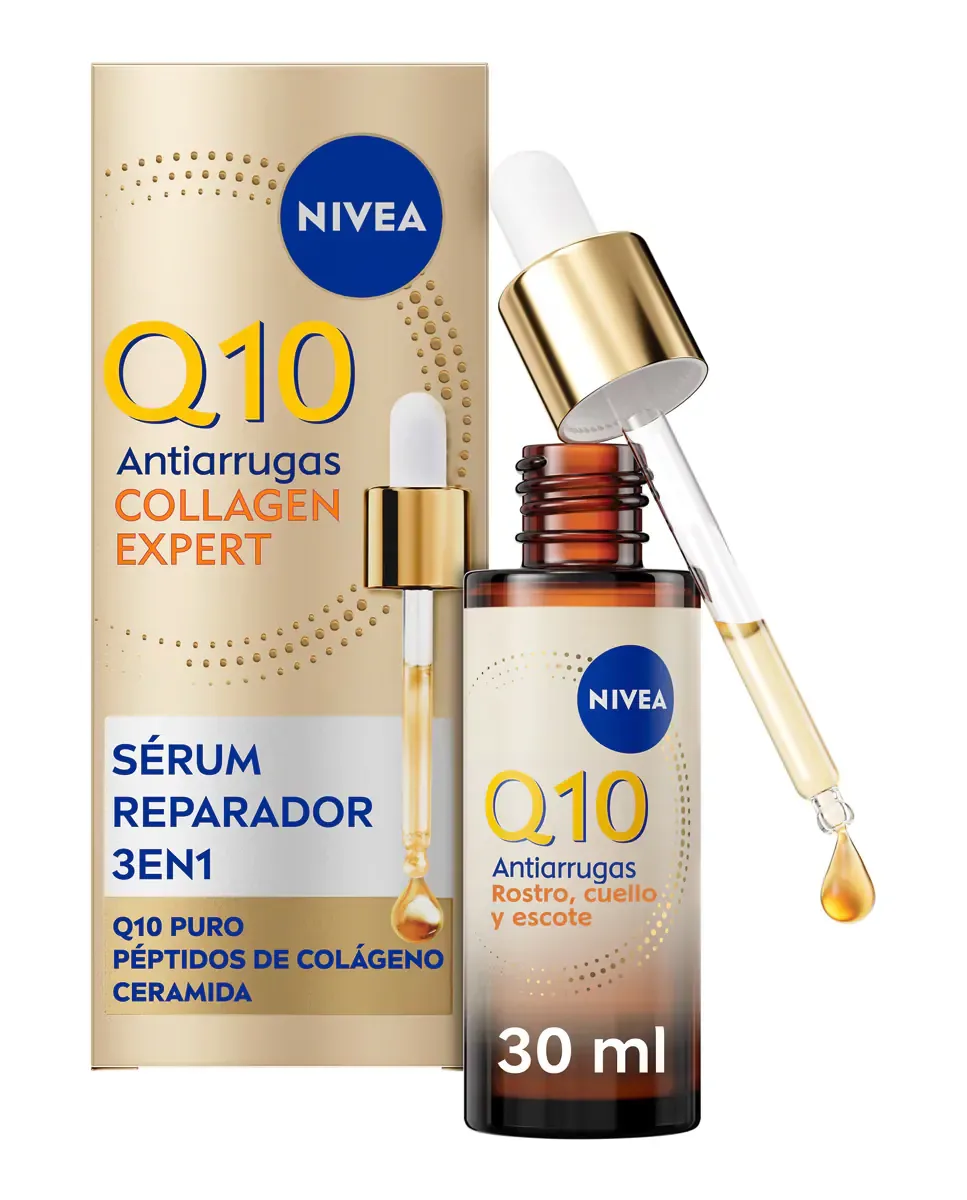 Сыворотка Nivea — Репарирующая 3 в 1 Q10 против морщин Collagen Expert, 30 мл