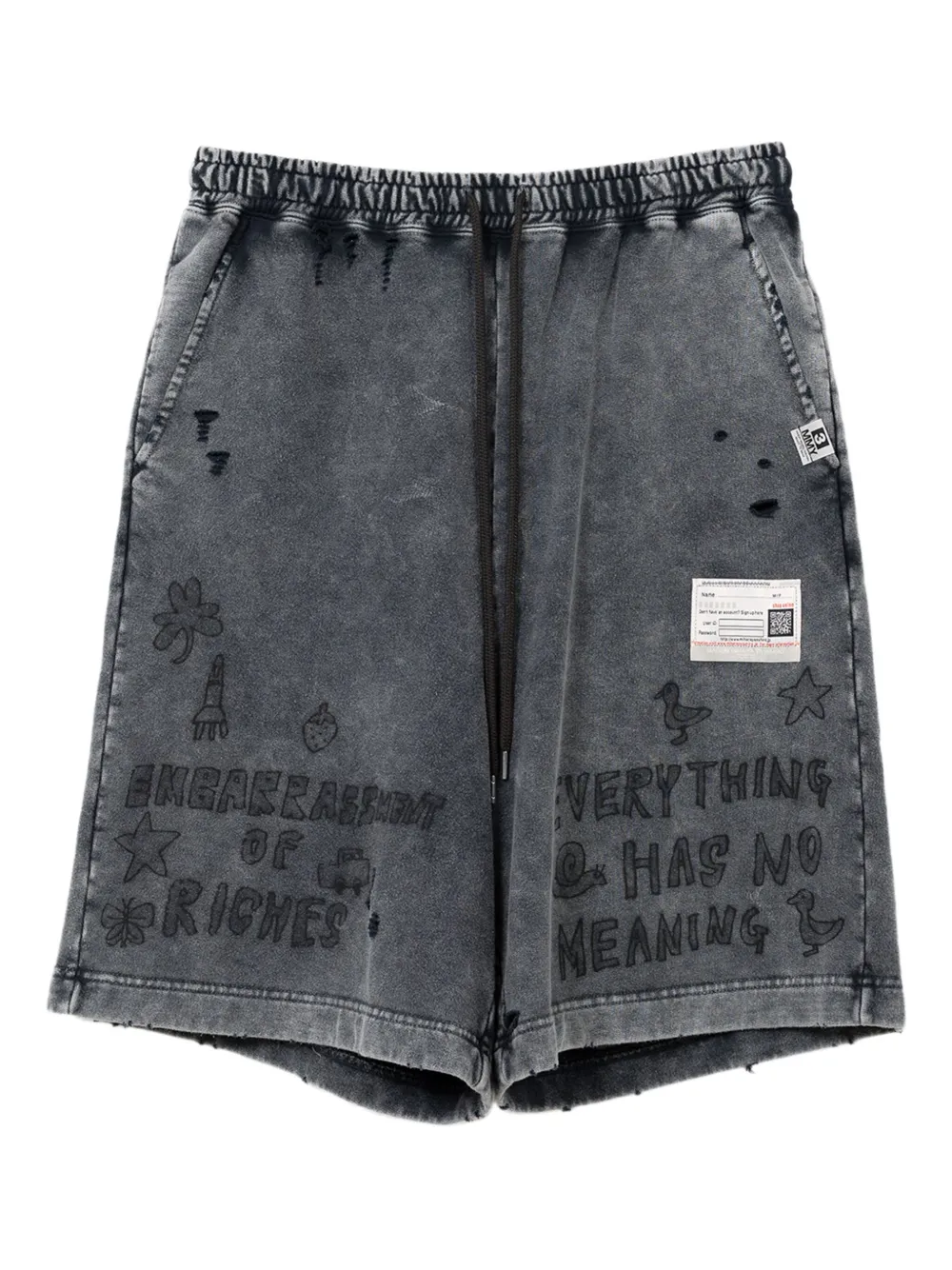 

Шорты с выбеленным эффектом Maison Mihara Yasuhiro, черный