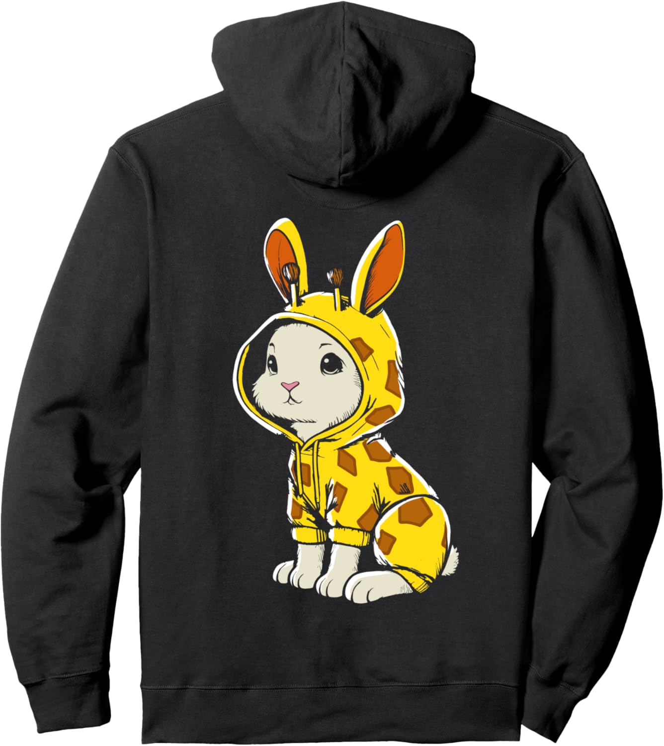 

Толстовка с изображением жирафа и кролика Exotic Hare Giraffe Bunnies Rabbit, черный
