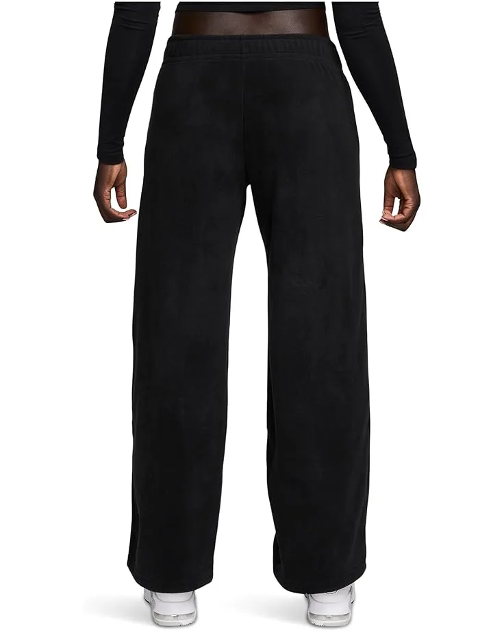 Брюки Nike Sportswear Club Fleece Cozy Mid-Rise Wide Pants, Black/College Grey — фото 2