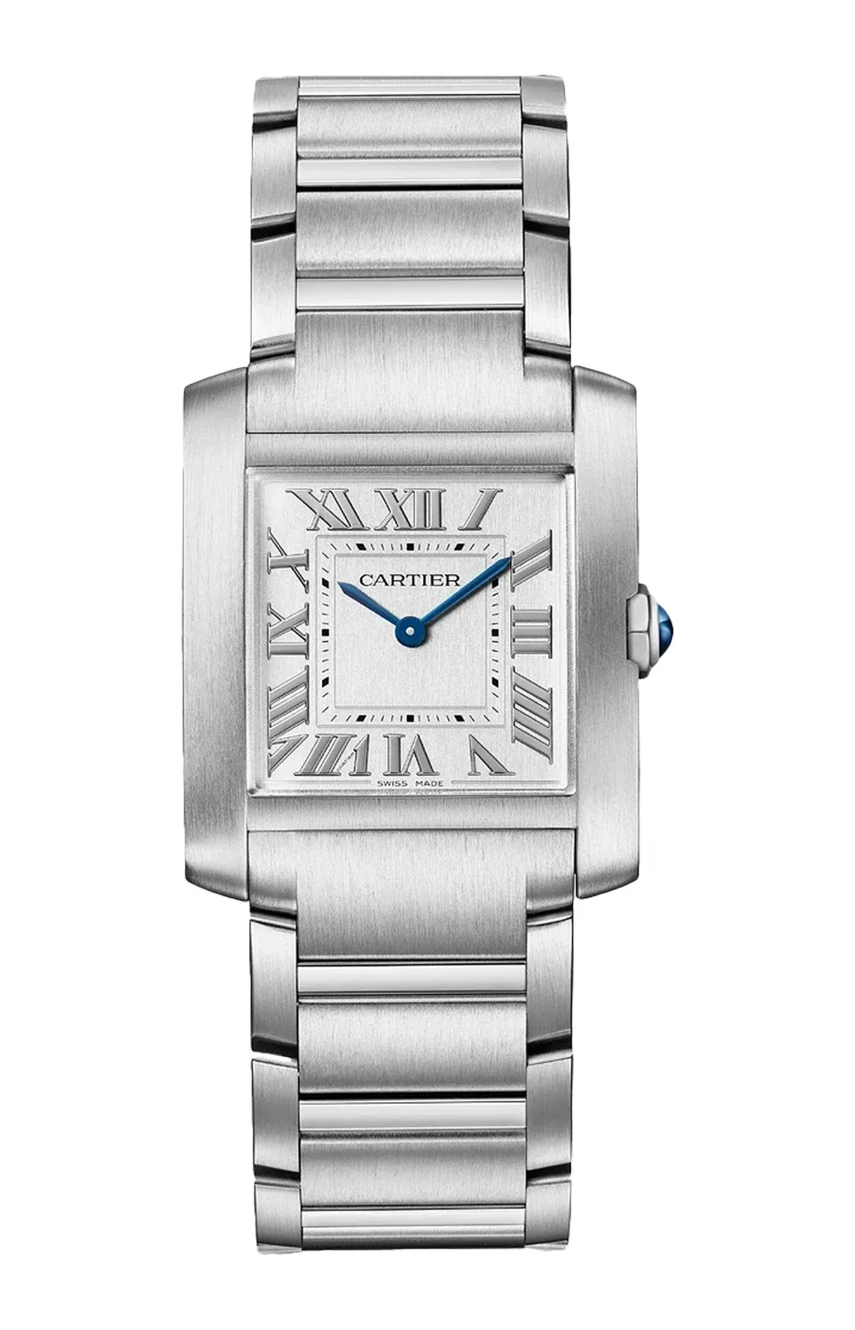 Tank Française, средняя модель, сталь, кварц - WSTA0074 CARTIER, черный