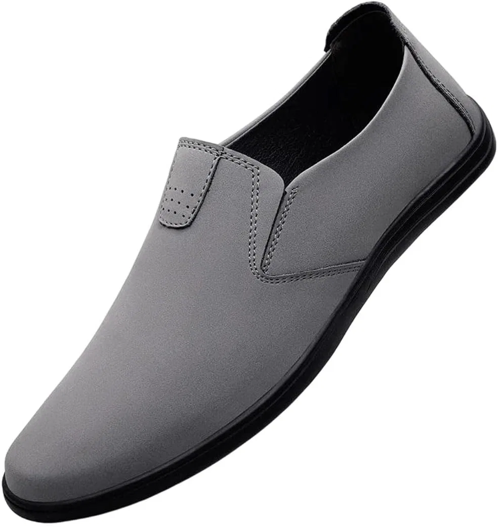 Лоферы кожаные Handmade Loafers, серый