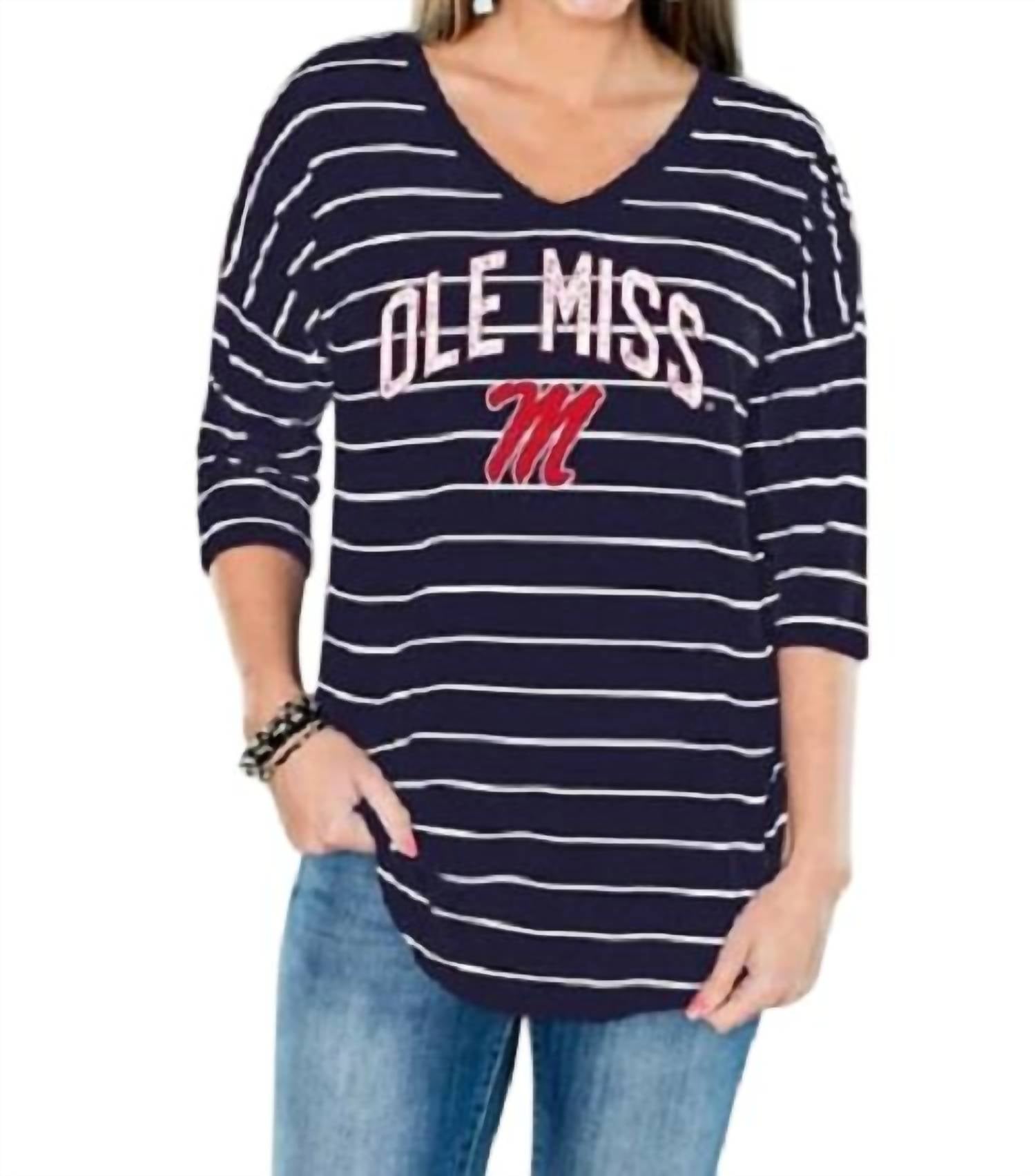 

Туника Ole Miss Fall In Line в темно-синем цвете Gameday Couture