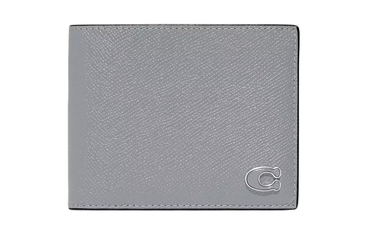 

COACH Трёхсекционный кошелёк из коровьей кожи для карт миниатюрный женский серо-голубой