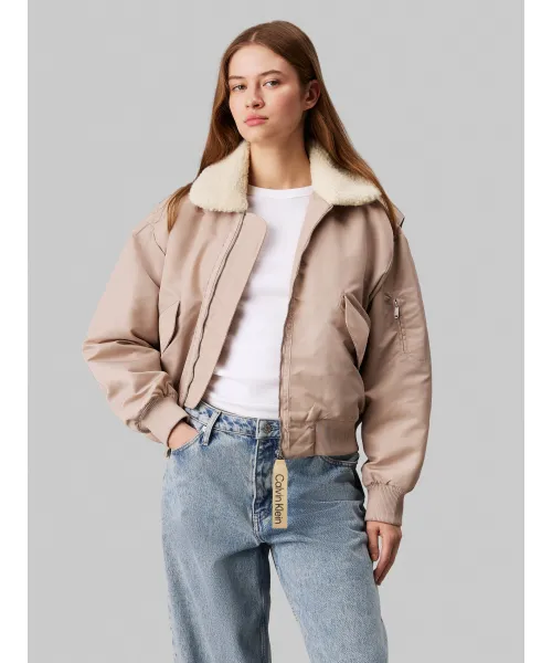 

Атласный жакет Loose fit Calvin Klein Jeans, розовый