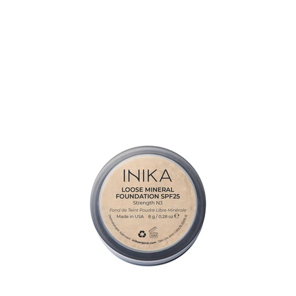 Органическая минеральная пудра INIKA с SPF 25. Веганская косметика. Возможность наращивания покрытия. Безупречное сияние. Маскировка недостатков. Не тестируется на животных. Экологичная упаковка. 8 г / 0,28 унции. — фото 2