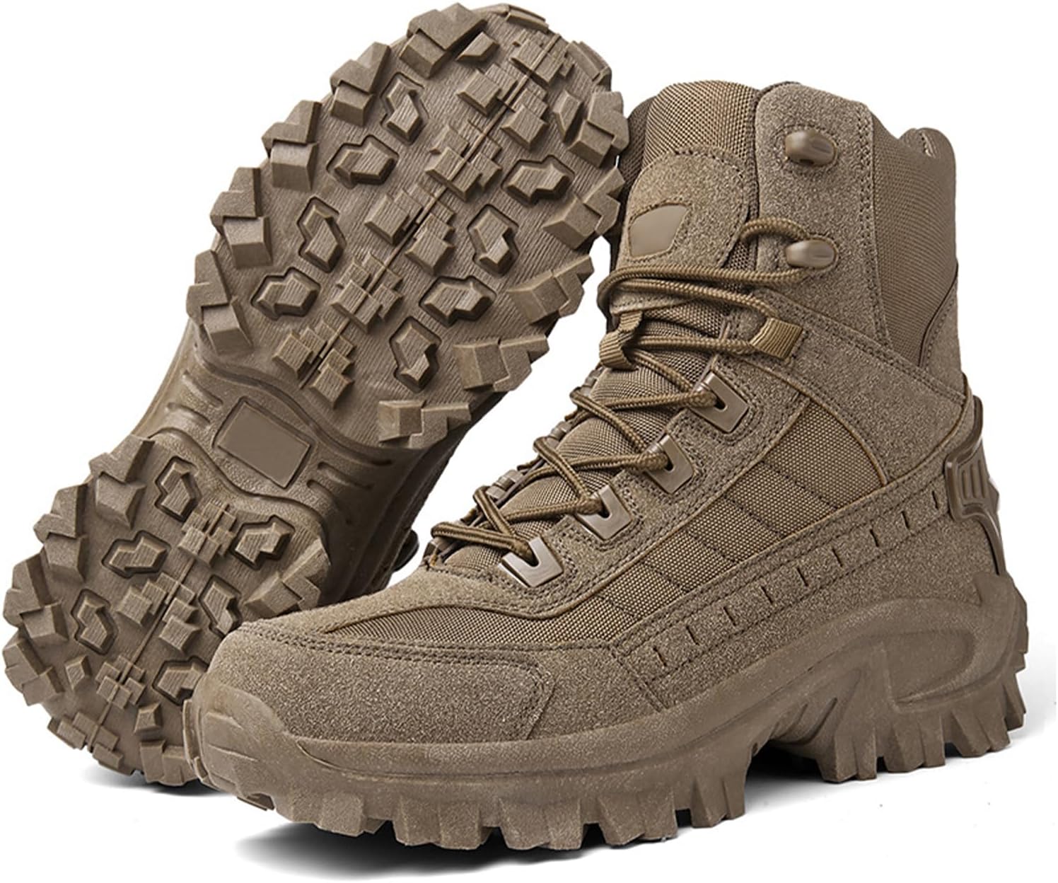 

Мужские ортопедические ботинки с боковой молнией, водонепроницаемые, противоскользящие, легкие и удобные боевые ботинки для работы, туризма и активного отдыха Generic, коричневый